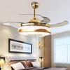 Bluetooth Ceiling Fan with Lights and Speaker, 36 inch Gold Ceiling Fan 7 Color Changing LED Invisible Retractable Fan with Remote Control 40W Chandelier Fans for Bedroom view 3