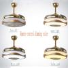 Bluetooth Ceiling Fan with Lights and Speaker, 36 inch Gold Ceiling Fan 7 Color Changing LED Invisible Retractable Fan with Remote Control 40W Chandelier Fans for Bedroom view 4
