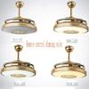 Bluetooth Ceiling Fan with Lights and Speaker, 42 inch Gold Ceiling Fan 7 Color Changing LED Invisible Retractable Fan with Remote Control 40W Chandelier Fans for Bedroom view 3