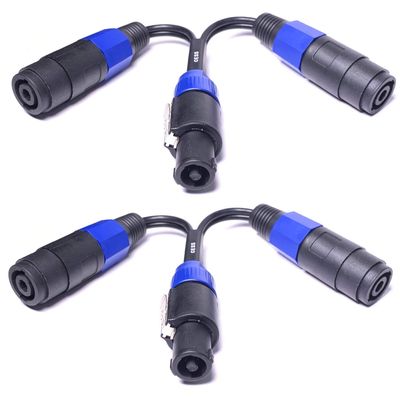 CNCESS CESS-132 Speakon Splitter Cable, Speak-on Break Out for Speaker Cable, 2 Pack (1-Male to 2-Female)