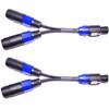 CNCESS CESS-132 Speakon Splitter Cable, Speak-on Break Out for Speaker Cable, 2 Pack (1-Male to 2-Female) view 2