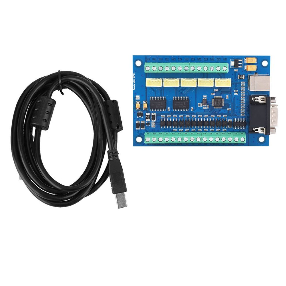 Fafeicy USB Interface Board, Motion Controller Card USB 12 to 24V 5 Axis 100KHz Motion Controller Card Board Board with Handwheel Interface