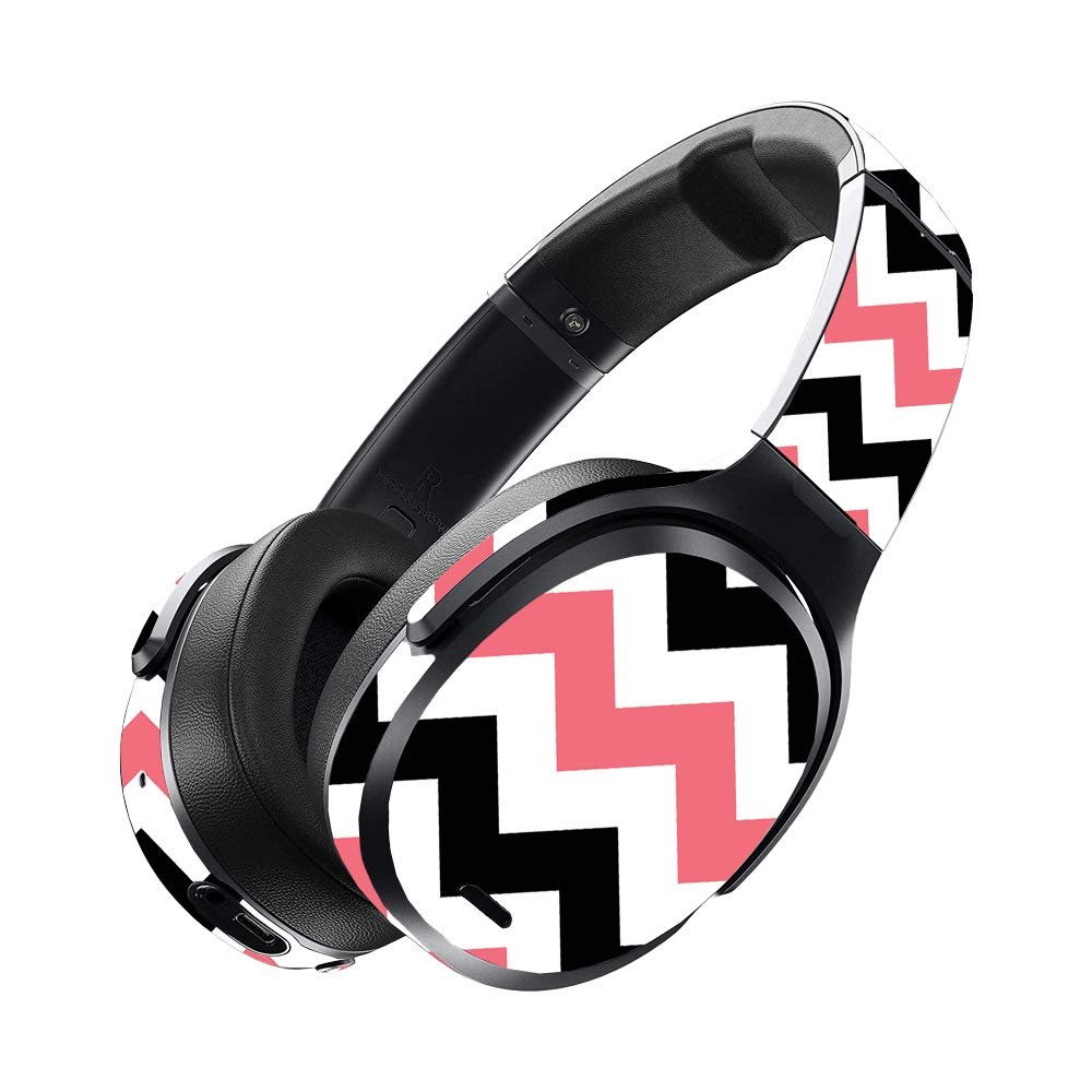 MightySkins Skin for Skullcandy Crusher ANC - Black Pink Chevron | Protective, Durable, and Unique Vinyl Decal wrap Cover | Easy to Apply, Remove, and Change Styles | Made in The USA