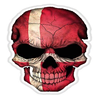 Danish Flag Skull Vinyl Decal Sticker Car Window Wall Multiple Sizes (5")