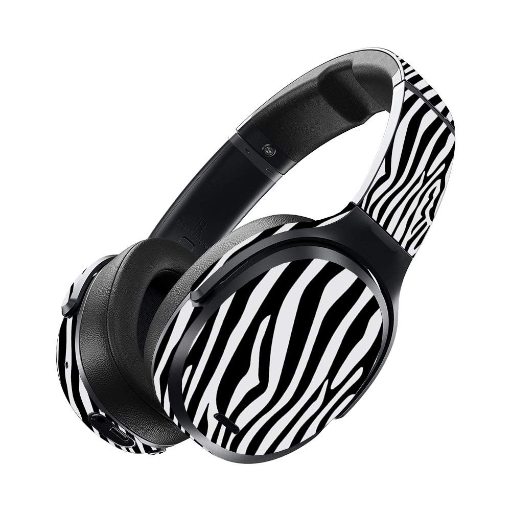 MightySkins Skin for Skullcandy Crusher ANC - Black Zebra | Protective, Durable, and Unique Vinyl Decal wrap Cover | Easy to Apply, Remove, and Change Styles | Made in The USA