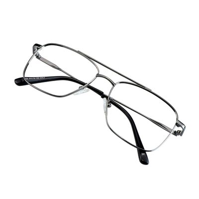 VisionGlobal Blue Light Blocking Glasses for Women/Men, Anti Eyestrain, Computer Reading, TV Glasses, Stylish Square Frame, Anti Glare(Silver,+3.25 Magnification)