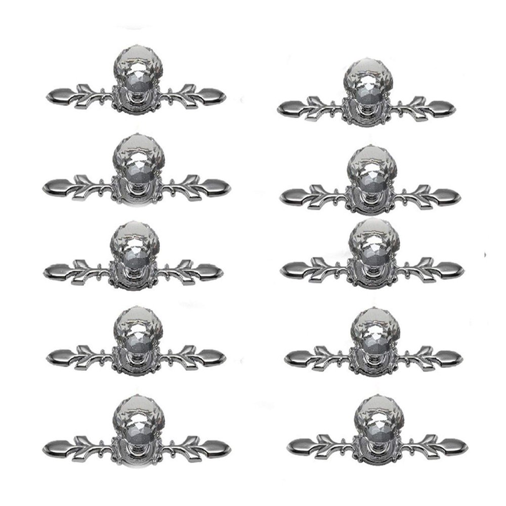 DUOER 10pcs Luxury Diamond Crystal Handles Shoebox Cabinet Handles Closet Door Drawer Knobs Wardrobe Pulls Pullers with Screw Hardware