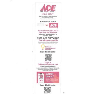 3 in. W X 230 ft. L 1 ply Custom Ace Logo Register Tape 50 pk