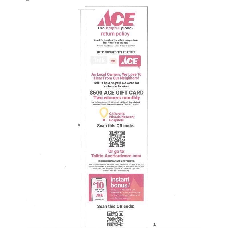 3 in. W X 230 ft. L 1 ply Custom Ace Logo Register Tape 50 pk