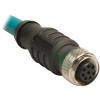 Cordset, Str M12 F 8 pos to Str RJ45S M 8pos, 4UTPx24AWG, 3M, HDPE, TPE/Teal 42V 1.5A, U-01435, RKS RJ45S 841-3M view 1