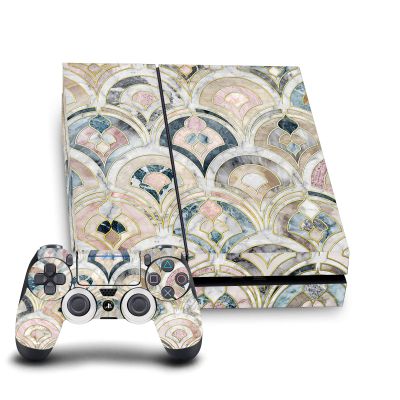 Head Case Designs Officially Licensed Micklyn Le Feuvre Art Deco Tiles In Soft Pastels Art Mix Vinyl Gaming Skin Decal Compatible With Sony PlayStation 4 PS4 Console and DualShock 4 Controller Bundle