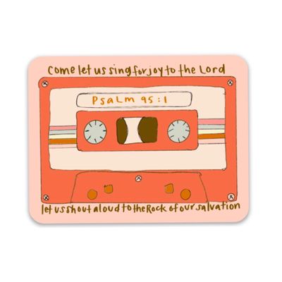 Swaygirls Scripture Sticker | Christian Stickers | Faith Stickers | Bible Verse Quotes | Religious Decals | Waterproof, Vinyl,Sticker | Psalm 95:1 | Old School Cassette Tape Decal