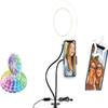 Social Media Video Recording Kit - Heavy Duty Phone Holder and Ring Light Stand, 6ft LED Multi Color RGB Light Strip, Clip on Phone Selfie Light view 1