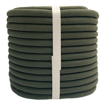 YUZENET Braided Polyester Arborist Rope (3/8 inch X 100 feet) High Strength Bull Rope for Tree Work Truck Securing Camping Swing, ArmyGreen