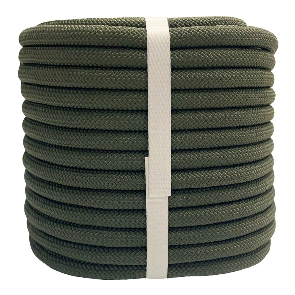 YUZENET Braided Polyester Arborist Rope (3/8 inch X 100 feet) High Strength Bull Rope for Tree Work Truck Securing Camping Swing, ArmyGreen