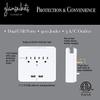 Glamsockets Decorative Wall Mount Surge Protector with 3 Outlets, Dual USB Charging Ports and Phone Holder - USB Charging Center/Multi Function Wall Tap (Turf) view 3
