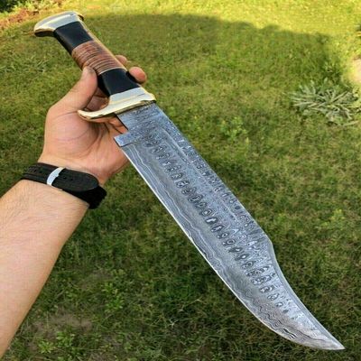 Damascus KE-0682-HK 18.00" Handmade Steel Combat Tactical Hunting Knife With Sheath
