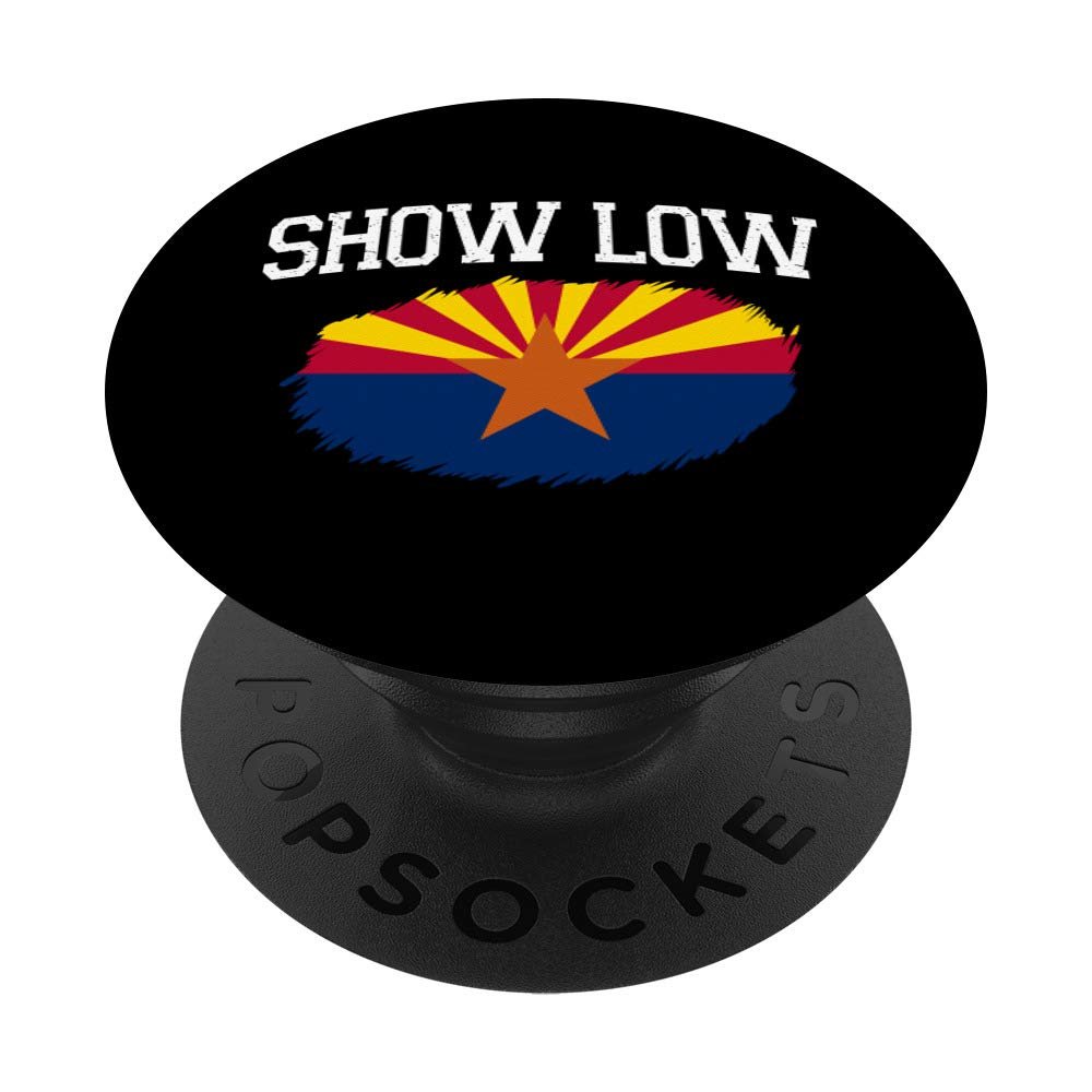 SHOW LOW AZ ARIZONA Flag Vintage USA Sports Men Women PopSockets Grip and Stand for Phones and Tablets