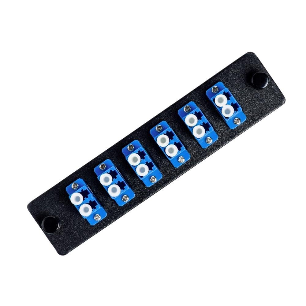 SpeedyFiberTX 1-Pack 12-Port LGX Compatible Fiber Patch Panel with Preloaded Blue LC Duplex Adapters