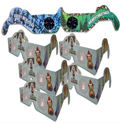 HolidayEyes(R) 6 Pair - 3D Christmas Glasses - TEDDY BEAR Glasses 6 pair variety pack - 5 Teddy Bear Glasses and 1 Christmas/New Years Fireworks Glasses - ready to wear