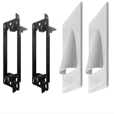 2 Pack Wall Plate Cable Pass Through with Bracket - Screwless In Wall Cable Management Kit - Snap ON Wall Plate with Single Gang Low Voltage Mounting Bracket - Decorator Cover for Low Voltage Cables