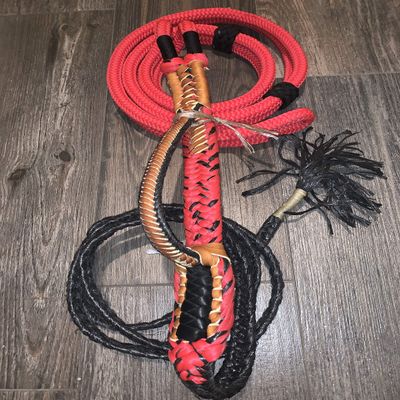 EPT Bull Ropes Brazilian/American Hybrid Bull Rope Red Nylon on Black Poly Pro 9x7 RH 3/4" x 3/4" 16'