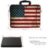 14 Inch Neoprene Laptop Bag  Water Resistant, Adjustable Shoulder Strap, Extra Side Pocket, Fits 14 to 14.4 Inch Laptops - USA Flag view 3