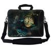 14 Inch Neoprene Laptop Bag  Water Resistant, Adjustable Shoulder Strap, Extra Side Pocket, Fits 14 to 14.4 Inch Laptops - Clock Butterfly view 1