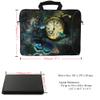 14 Inch Neoprene Laptop Bag  Water Resistant, Adjustable Shoulder Strap, Extra Side Pocket, Fits 14 to 14.4 Inch Laptops - Clock Butterfly view 3