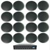 Rockville Rock Matrix 4 Bundle: 4-Zone 440W 70V Bluetooth Commercial Matrix Amplifier, (16) 6.5 in CC65T 2-Way Black Ceiling Speakers, Multi-Room Audio System for Restaurant, Office, 17-Items view 1