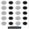 Rockville Rock Matrix 4 Bundle: 4 Zone 70V Commercial Amplifier w/Matrix Source Routing, (10) Pair White 5.25-in Ceiling Speakers, (20/15/10/5/2.5) W tap Option, for Restaurants and Offices, 11-Items view 1