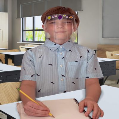WNA, Inc. 5 Pack | Junior Lightweight Face Shield | Anti-Fog | Ages 3+ | Schools, Crafts & Events | Customize with Included Stickers