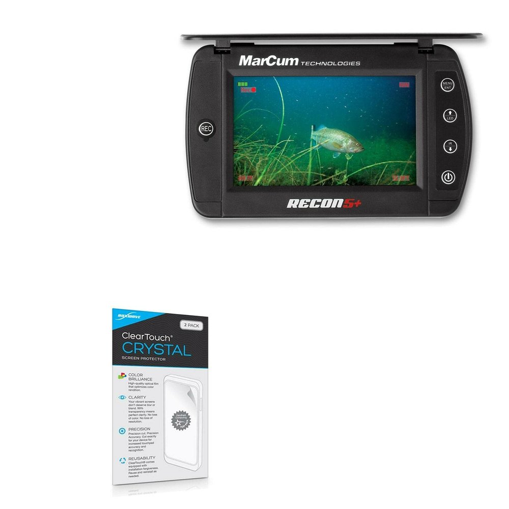 BoxWave Screen Protector Compatible with Marcum Recon 5+ - ClearTouch Crystal (2-Pack), HD Film Skin - Shields from Scratches