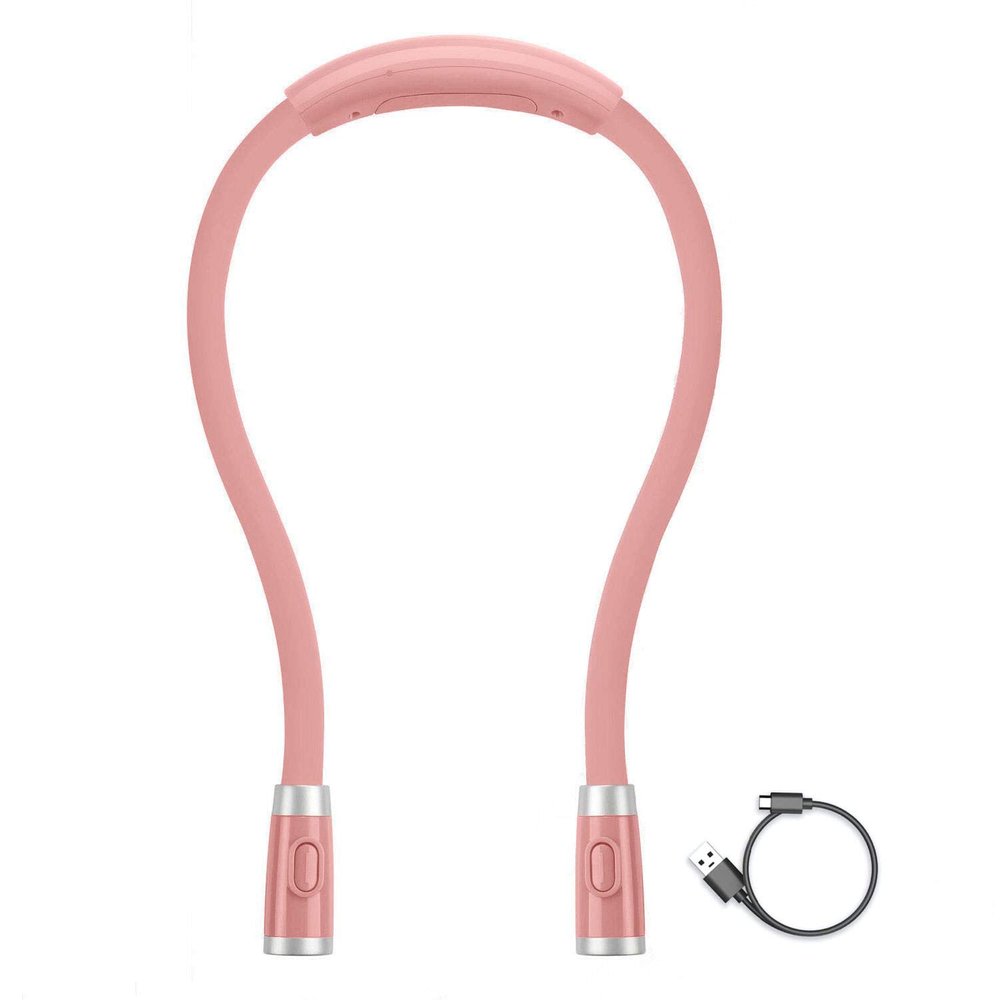 Betensh LED Neck Reading Light, Book Light for Reading in Bed,3 Brightness Levels Rechargeable, Long Lasting, Perfect for Reading, Knitting, Camping, Repairing (Light Pink)