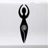 Minglewood Trading Spiral Goddess Vinyl Sticker - Divine Feminine Pagan Symbol - Die Cut Decal - 5w x 14h inches - Yellow view 2