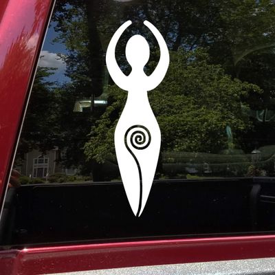 Minglewood Trading Spiral Goddess Vinyl Sticker - Divine Feminine Pagan Symbol - Die Cut Decal - 12.5w x 35h inches - Black