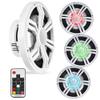BELVA BMSS10RW 800W Peak (400W RMS) 10" Shallow Marine Subwoofer with Multi-Color LED Lighting for Boats/ATV/UTV/SxS/Powersport view 1