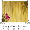 CSFOTO 12x8ft Lunar New Year Bamboo Backdrop Chinese Style Decorations Blooming Flowers Birthday Party Background Tearoom Decor Photo Backdrop Japanese Bamboo Background view 2