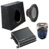 American Sound Connection 110TRUCK Single 10" Regular Standard Cab Truck Sub Box Enclosure 5/8" MDF, HA-R104 Rhythm Series 10" - Sub and 46CXA4001 Car Audio Class D Mono 800W Peak Sub Amp view 1