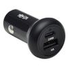 Tripp Lite USB Car Charger, 24W Dual Port USB Car Charger, USB-C 24W PD 3.0, USB-A 24W QC 3.0, Black (U280-C02-24W-1B) view 1