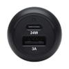 Tripp Lite USB Car Charger, 24W Dual Port USB Car Charger, USB-C 24W PD 3.0, USB-A 24W QC 3.0, Black (U280-C02-24W-1B) view 3