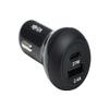 Tripp Lite USB Car Charger, 39W Dual Port USB Car Charger, USB-C 27W PD 3.0, USB-A 12W, Black (U280-C02-39W-1B)
