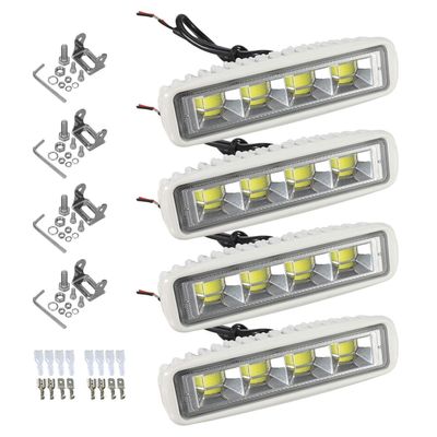 Partsam Waterproof Led Boat Lights White Beam 6.3 inch 36W IP67 Waterproof Deck Dock Marine Light 4000LMS 150Flood Light 12/24V Light Bar Aluminum Housing w/180Adjustable Mounting Bracket(2pcs/4pcs)