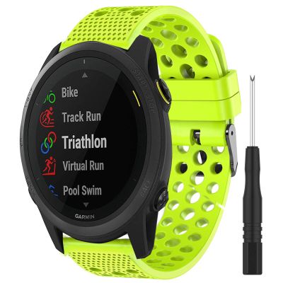 Compatible for Garmin Forerunner 745 Band, YOUkei Quick Release Silicone Replacement Wristbands Sport Strap with Metal Buckle Compatible for Garmin Forerunner 745 Smartwatch (Green)