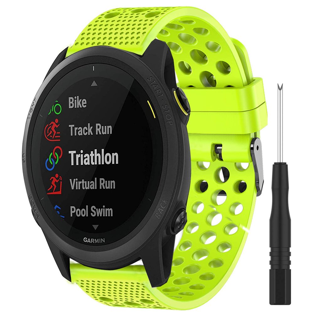 Compatible for Garmin Forerunner 745 Band, YOUkei Quick Release Silicone Replacement Wristbands Sport Strap with Metal Buckle Compatible for Garmin Forerunner 745 Smartwatch (Green)