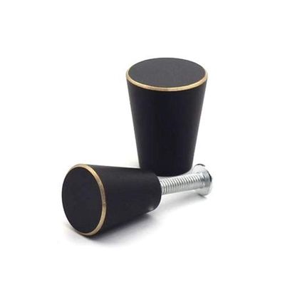 DUO ER 1pc Solid Black Knob Brass Knob Drawer Knobs Pulls Cupboard Handles Dresser Pull Cabinet Handle Pull Gold Circle Modern Style (Color : Black Gold L)