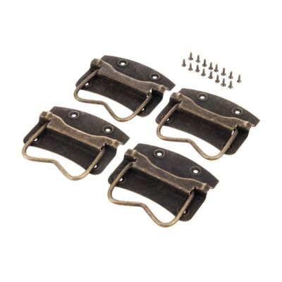 DUO ER 4pcs Antique Furniture Cabinet Handles Wooden Case Knobs Tool Boxes Handles Kitchen Drawer Pull for Furniture Hardware Bronze (Color : 65x63mm)
