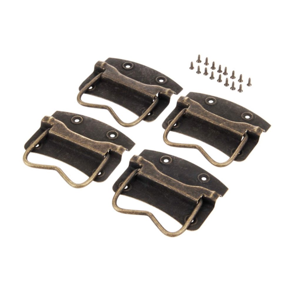 DUO ER 4pcs Antique Furniture Cabinet Handles Wooden Case Knobs Tool Boxes Handles Kitchen Drawer Pull for Furniture Hardware Bronze (Color : 65x63mm)