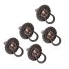 DUO ER 5pcs Antique Bronze Jewelry Box Small Handle Lion Head Furniture Cabinet Knobs and Handles Door Drawer Pull Ring Knob 29 * 37mm view 3