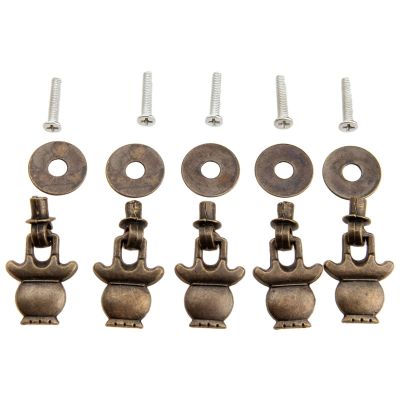DUO ER 5pcs 38x23mm Antique Bronze Furniture Cabinet Knobs and Handles for Jewelry Wooden Box Door Knob Ring Dresser Drawer Pull Handle
